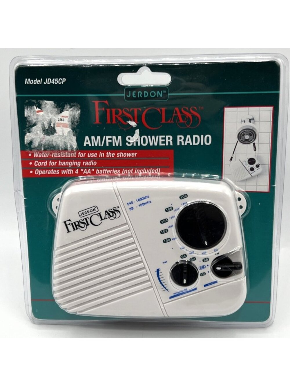 Jerdon First Class Shower Radio AM/FM JD45CP